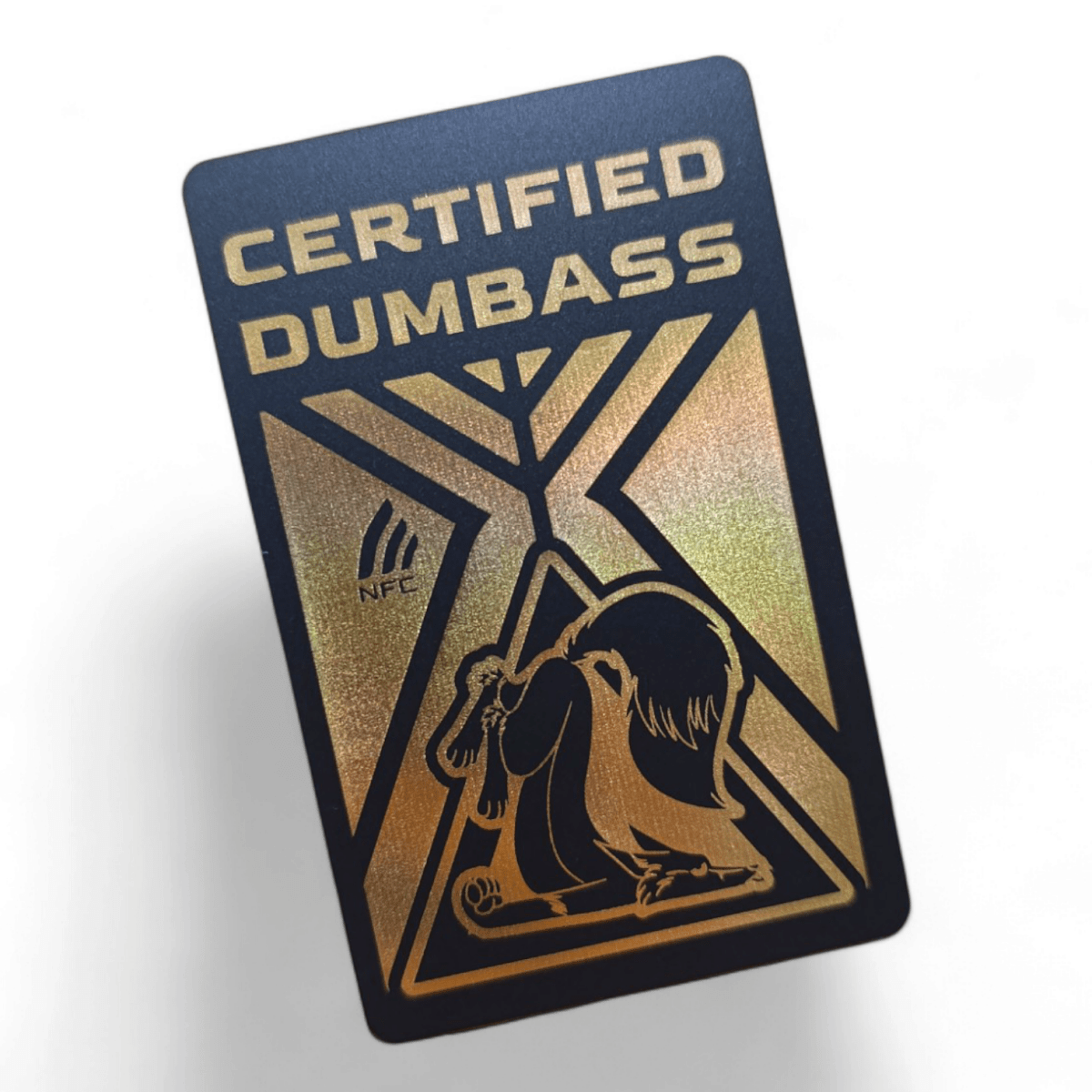 PVC Badge - Certified Dumbass [golden]
